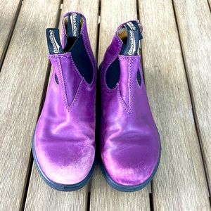 Blundstone kids purple leather Chelsea boots